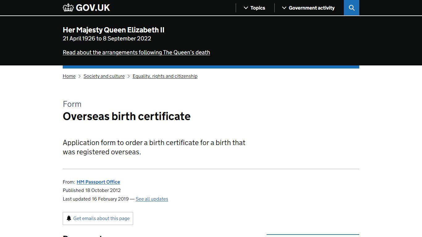 Overseas birth certificate - GOV.UK